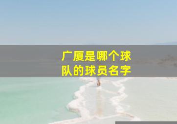 广厦是哪个球队的球员名字