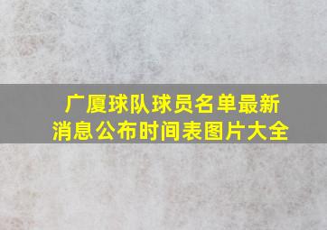 广厦球队球员名单最新消息公布时间表图片大全