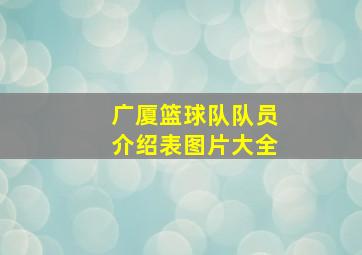 广厦篮球队队员介绍表图片大全