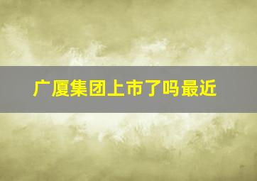 广厦集团上市了吗最近