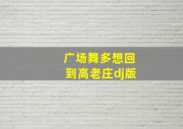 广场舞多想回到高老庄dj版