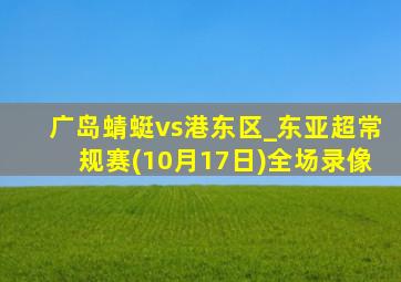 广岛蜻蜓vs港东区_东亚超常规赛(10月17日)全场录像