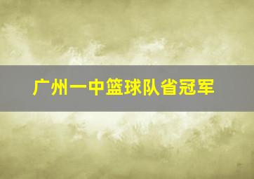 广州一中篮球队省冠军