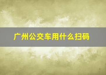 广州公交车用什么扫码