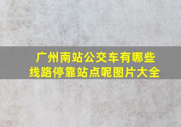 广州南站公交车有哪些线路停靠站点呢图片大全