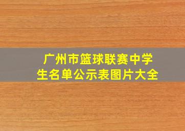 广州市篮球联赛中学生名单公示表图片大全