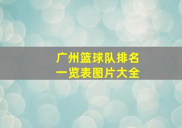 广州篮球队排名一览表图片大全