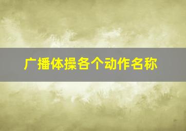 广播体操各个动作名称