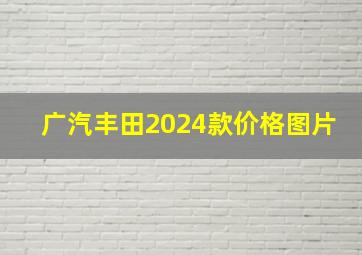 广汽丰田2024款价格图片