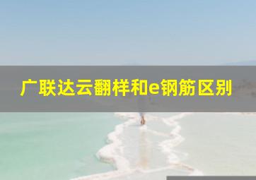 广联达云翻样和e钢筋区别