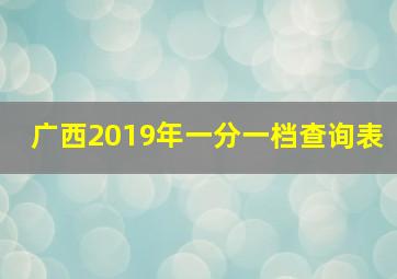 广西2019年一分一档查询表