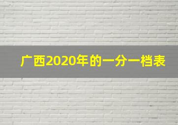 广西2020年的一分一档表