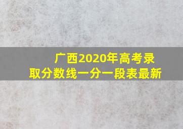 广西2020年高考录取分数线一分一段表最新