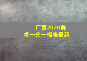 广西2020美术一分一档表最新