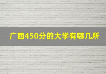 广西450分的大学有哪几所