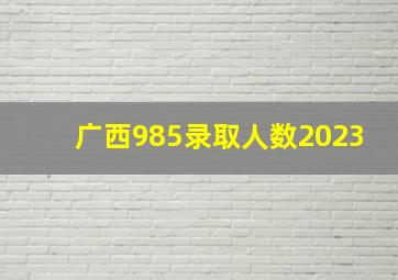 广西985录取人数2023