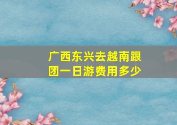 广西东兴去越南跟团一日游费用多少