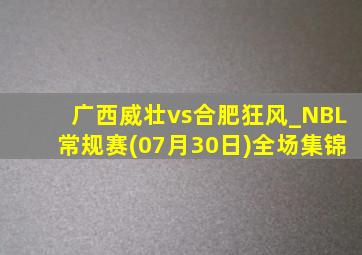 广西威壮vs合肥狂风_NBL常规赛(07月30日)全场集锦