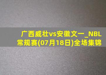 广西威壮vs安徽文一_NBL常规赛(07月18日)全场集锦