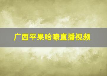 广西平果哈嘹直播视频