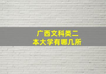 广西文科类二本大学有哪几所