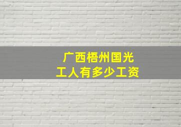 广西梧州国光工人有多少工资