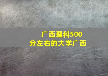 广西理科500分左右的大学广西