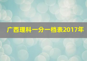 广西理科一分一档表2017年