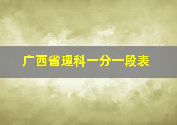 广西省理科一分一段表