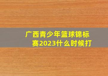 广西青少年篮球锦标赛2023什么时候打