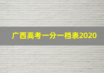 广西高考一分一档表2020