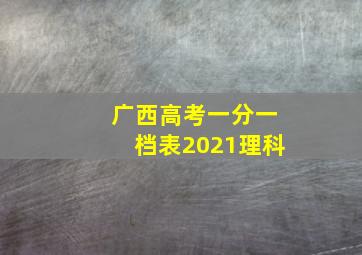 广西高考一分一档表2021理科