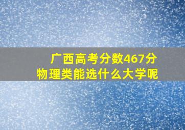 广西高考分数467分物理类能选什么大学呢