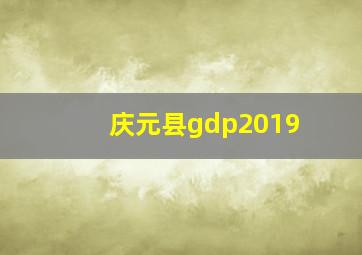 庆元县gdp2019