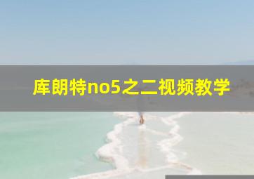 库朗特no5之二视频教学