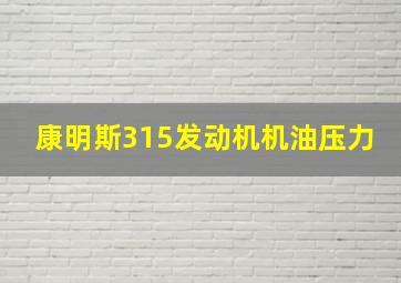 康明斯315发动机机油压力