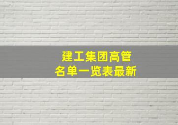 建工集团高管名单一览表最新