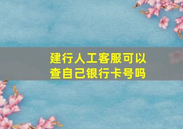 建行人工客服可以查自己银行卡号吗