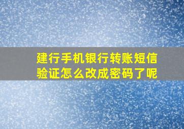 建行手机银行转账短信验证怎么改成密码了呢