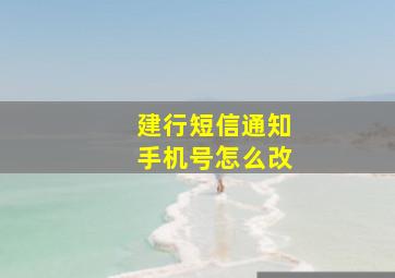 建行短信通知手机号怎么改