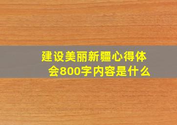 建设美丽新疆心得体会800字内容是什么