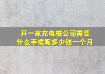 开一家充电桩公司需要什么手续呢多少钱一个月