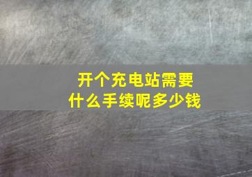 开个充电站需要什么手续呢多少钱