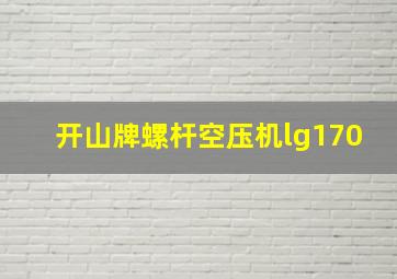 开山牌螺杆空压机lg170