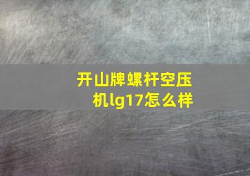 开山牌螺杆空压机lg17怎么样