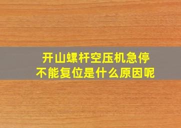 开山螺杆空压机急停不能复位是什么原因呢