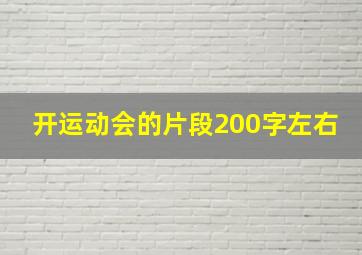 开运动会的片段200字左右