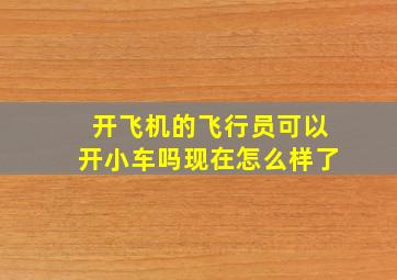 开飞机的飞行员可以开小车吗现在怎么样了