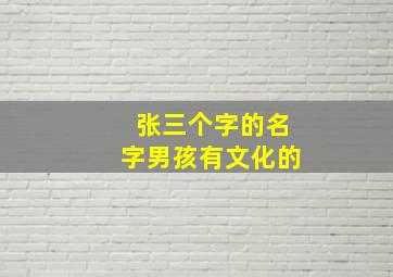 张三个字的名字男孩有文化的