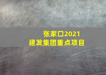 张家口2021建发集团重点项目